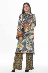 2 Piece Unstitched Printed Linen Suit