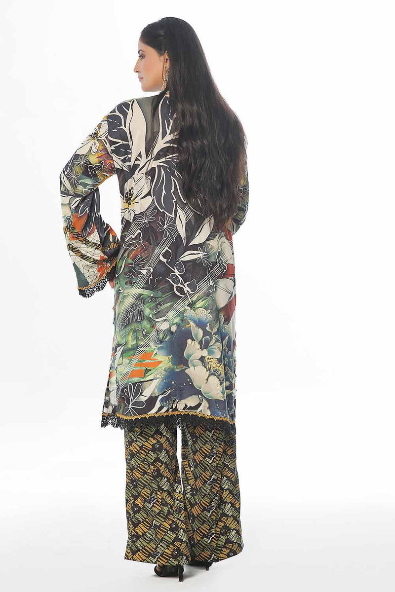 2 Piece Unstitched Printed Linen Suit
